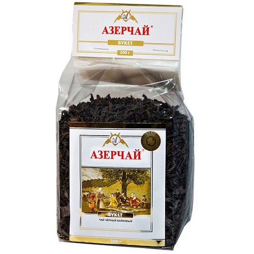 Азерчай чай черный Букет, прозрачная упаковка, 200 гр.