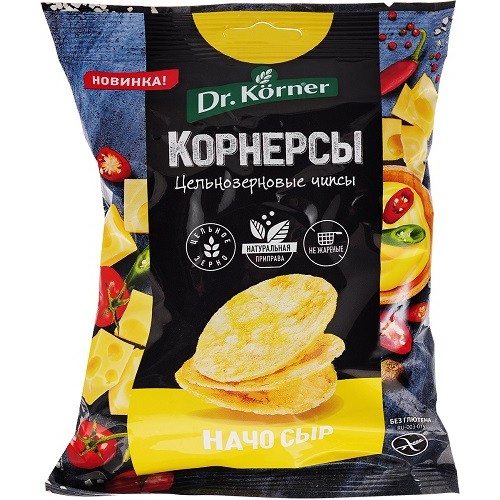 Dr.Korner чипсы кукурузно-рисовые сыр начо, 50 гр