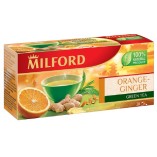 Milford зеленый чай апельсин-имбирь, 20 пакетиков