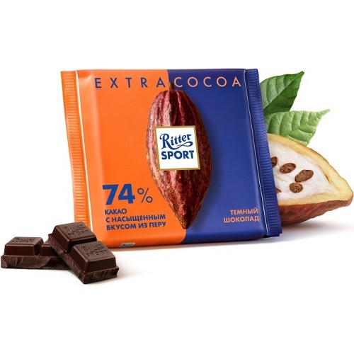 Ritter Sport шоколад темный 74%, 100 гр