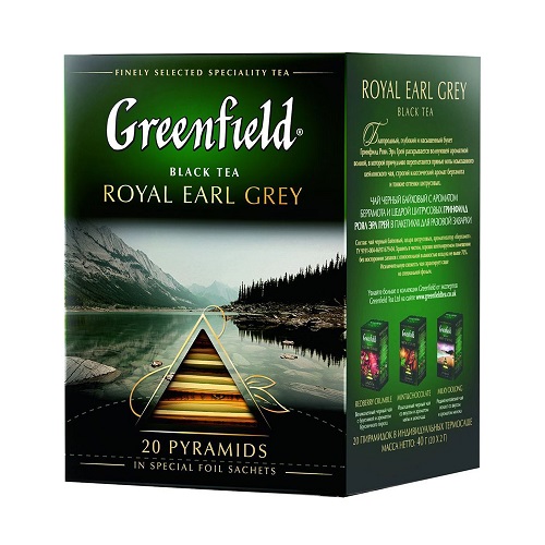 Greenfield чай черный Royal Earl Grey, 20 пирамидок