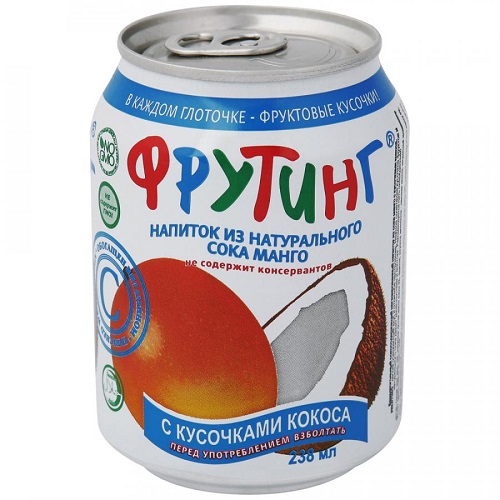 Fruiting напиток из сока манго с кусочками кокоса, 238 мл