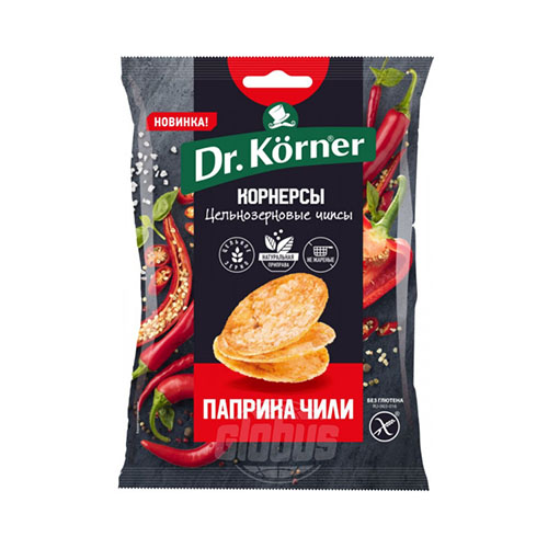Dr.Korner чипсы кукурузно-рисовые паприка и чили, 50 гр