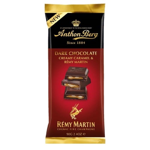 Anthon Berg темный шоколад с карамелью и коньяком Remy Martin, 90 гр