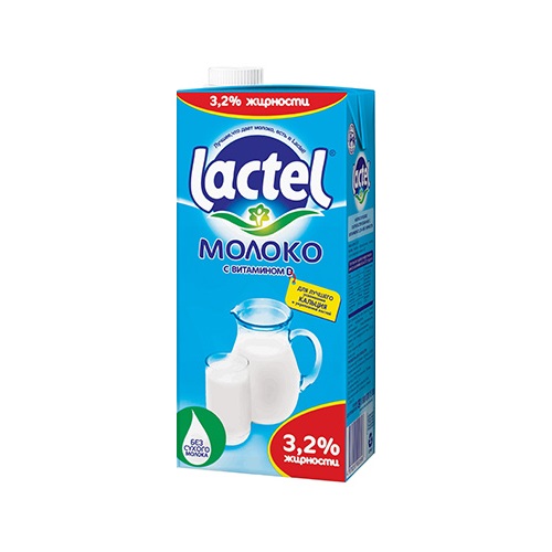 Lactel молоко с витамином D 3,2%, 1л