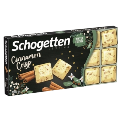 Schogetten шоколад белый с кусочками корицы, 100 гр