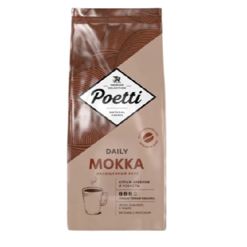 Poetti Daily Mokka, зерно, 1000 гр