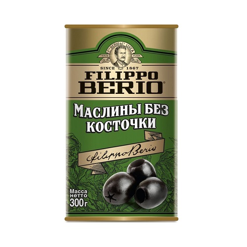 Filippo Berio маслины без косточки, 300 гр, уценка