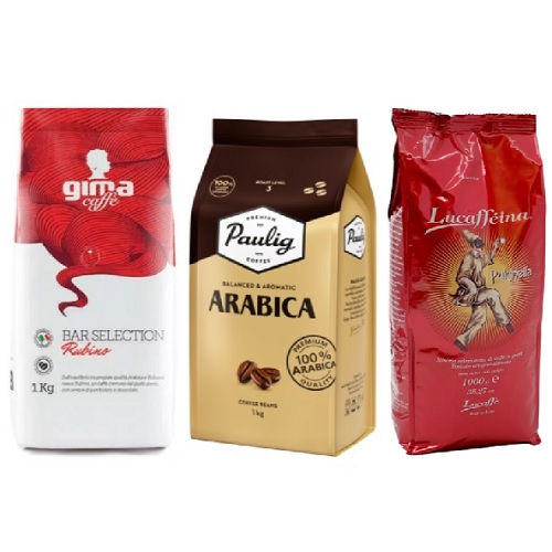 Три вида кофе в зернах