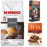 Кофе в зернах чай Tess и Polezzno 