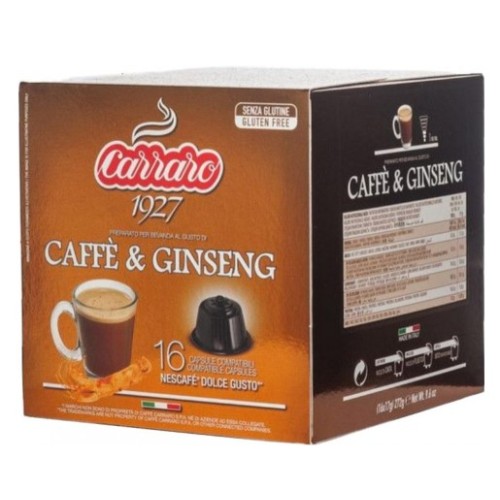 Carraro Caffe Ginseng, кофе с женьшенем, для Dolce Gusto, 16 шт
