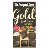 Schogetten Gold шоколад темный с дробленым фундуком и какао кремом, 100 гр