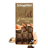 Schogetten Gold шоколад молочный с рисовыми шариками и соленой карамелью, 100 гр