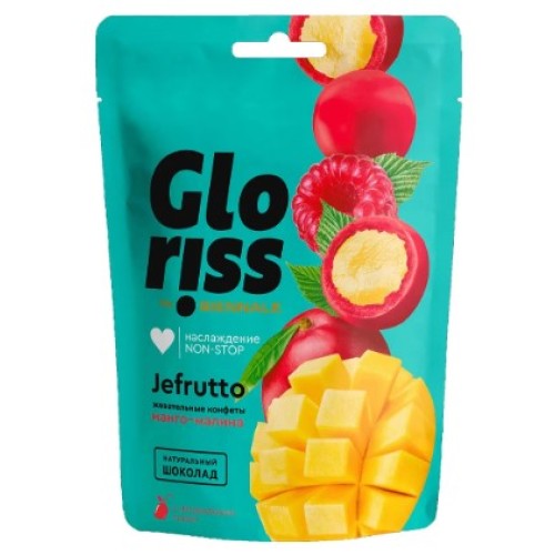Gloriss Jefrutto жевательные конфеты, манго-малина, 75 гр