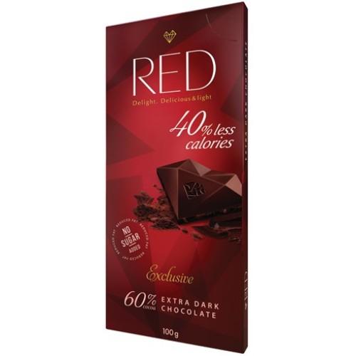 Red Delight шоколад темный экстра со сниженной калорийностью, 85 гр