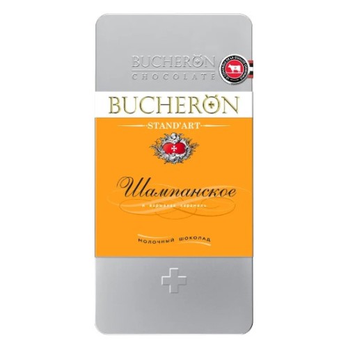 Bucheron шоколад молочный со вкусом шампанского и взрывной карамелью, ж/б, 100 гр