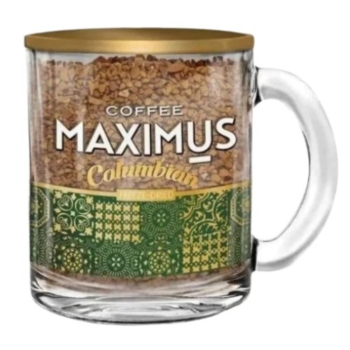 Maximus Columbian, растворимый кофе, в стеклянной кружке, 70 гр