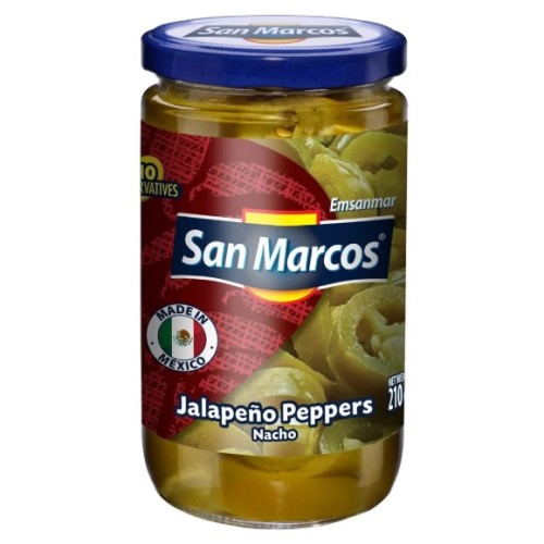 San Marcos перец халапеньо резаный маринованный, 210 г