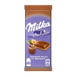 Milka шоколад молочный с ореховой пастой и фундуком, 80 гр