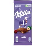 Milka шоколад молочный с дробленым фундуком и изюмом, 80 гр