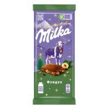 Milka шоколад молочный с дробленым фундуком и изюмом, 80 гр