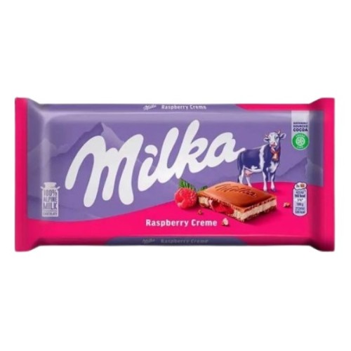 Milka шоколад молочный Малиновый крем, 100 гр