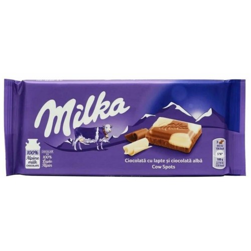 Milka шоколад молочный с белым Happy Cows, 100 гр