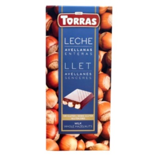 Torras шоколад молочный с цельным фундуком, 150 гр