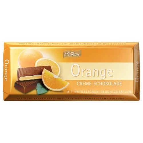 Böhme шоколад темный с апельсиновой кремовой начинкой, 100 гр