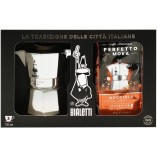Bialetti набор Moka Express 3 порции и кофе молотый Hazelnut, 250 гр
