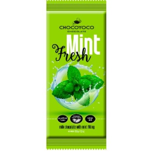 Chocoyoco шоколад молочный Mint Fresh с начинкой со вкусом мяты, 100 гр