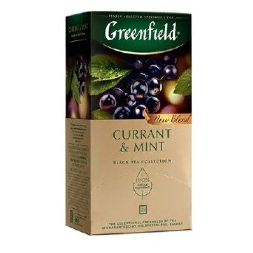 Greenfield чай черный Currant Mint, 25 пакетиков