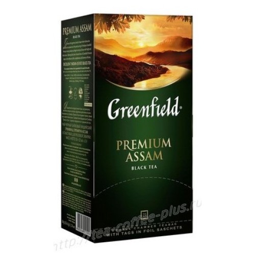 Greenfield чай черный Premuim Assam, 25 пакетиков