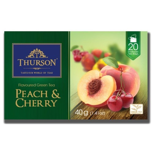 Thurson чай зеленый Peach and Cherry Blossom, 20 пакетиков