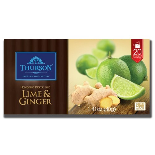 Thurson чай черный Lime and Ginger, 20 пакетиков