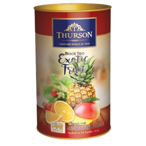 Thurson чай черный Exotic Fruits с ароматом экзотических фруктов, ж/б, 100 гр