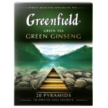 Greenfield чай зеленый Green Ginseng, 20 пирамидок