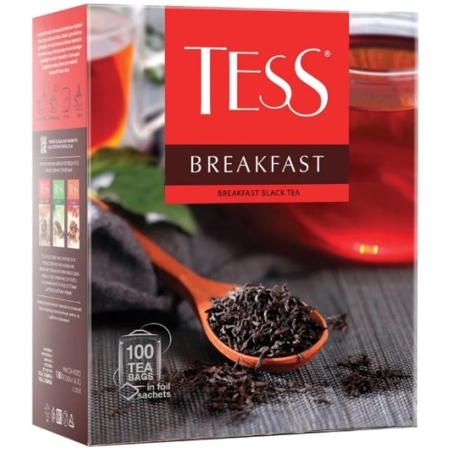 Tess чай черный Breakfast, 100 пакетиков