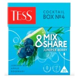 Tess чай зеленый Cocktail Box 4 Можжевельник, 20 пирамидок
