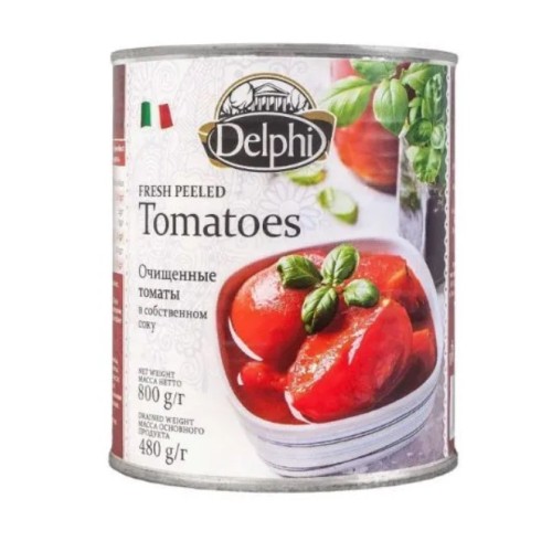 Delphi, томаты очищенные в собственном соку, 800 гр
