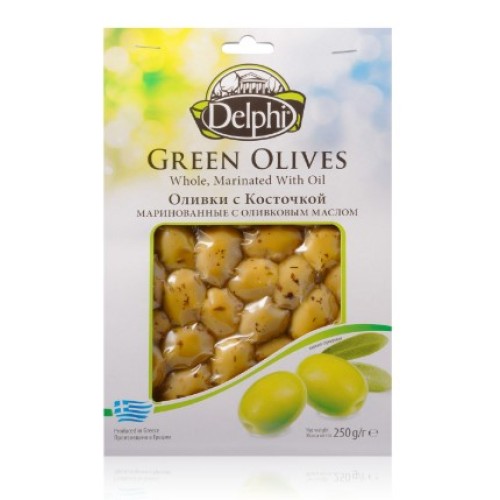 Delphi оливки с косточкой с оливковым маслом, 250 гр