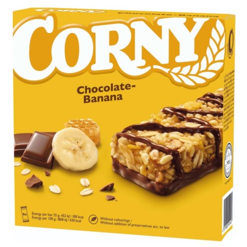 Corny злаковые батончики Шоколад-Банан, 6х25 гр