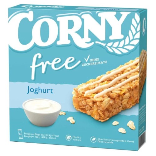 Corny злаковые батончики Йогурт, без добавления сахара, 6х20 гр