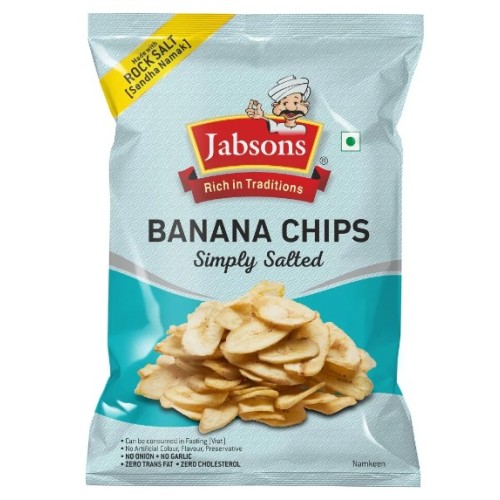 Jabsons банановые чипсы с солью, 150 гр
