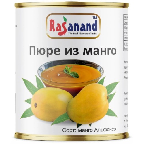 Rasanand пюре из манго Alphonso, 850 гр