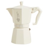 Bialetti Moka Express Exclusive гейзерная кофеварка на 6 порций, кремовая