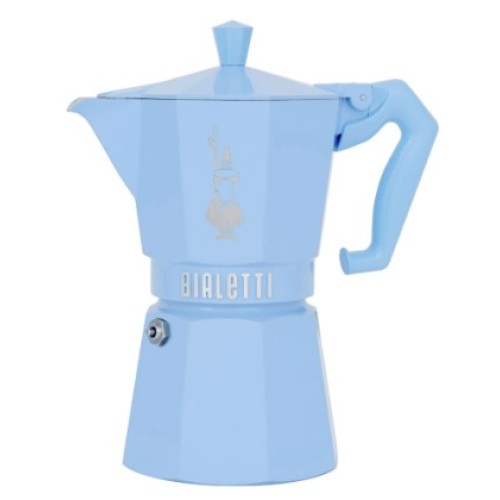 Bialetti Moka Express Exclusive гейзерная кофеварка на 6 порций, голубая