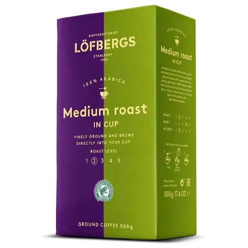 Lofbergs Medium Roast In Cup, молотый, 250 гр., уценка