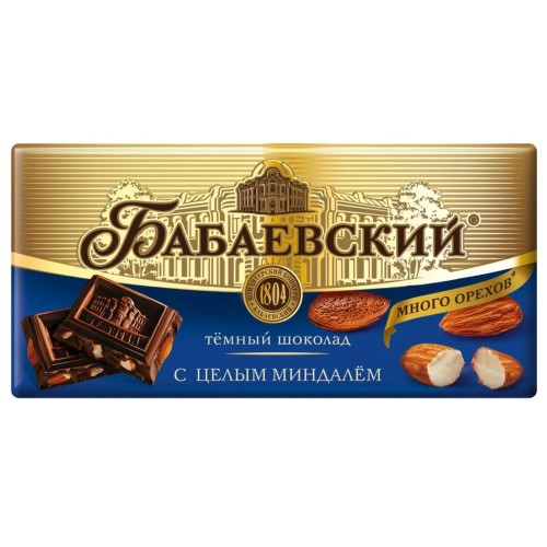 Бабаевский, шоколад темный Миндаль, 90 гр