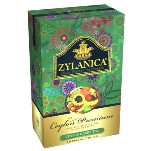 Zylanica чай зеленый Ceylon Premium Collection Тропические фрукты, 100 гр